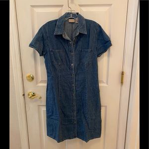 L.L. Bean short denim dress button down size 12